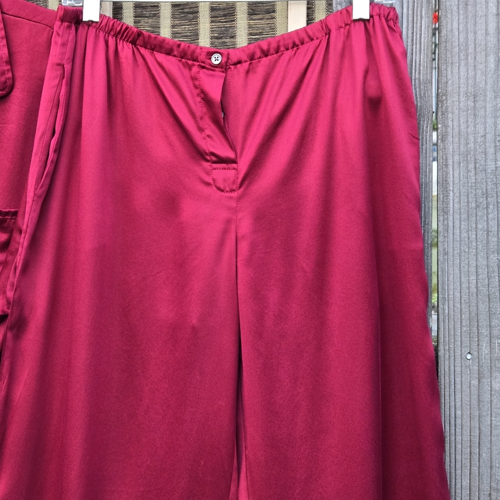 Donna Karan Silk PJ's Burgundy M - Picture 5 of 9